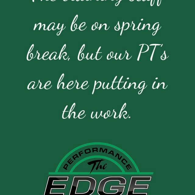 The training floor may be closed for spring break, but our physical therapy staff is he…