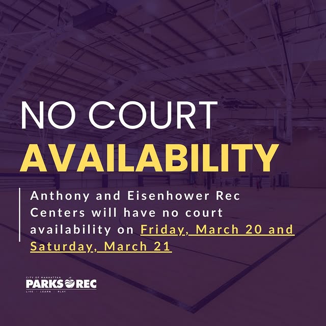 Anthony and Eisenhower Recreation Centers will have no court availability on Friday, Ma…