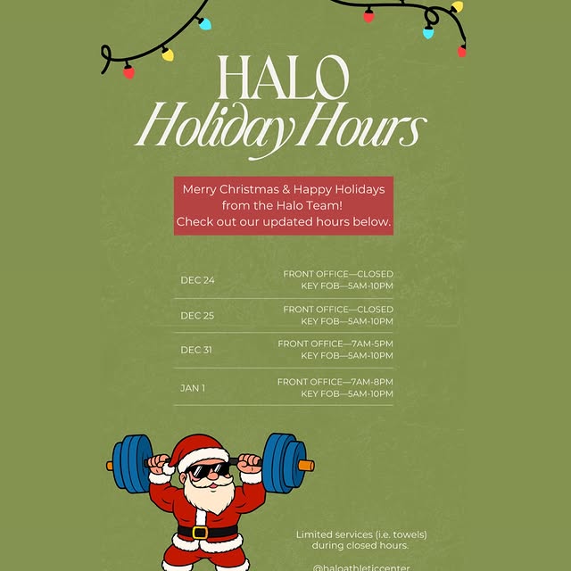 Merry Christmas & Happy Holidays from the Halo Team!🎅🏼🎄🎁 
#haloathleticcenter