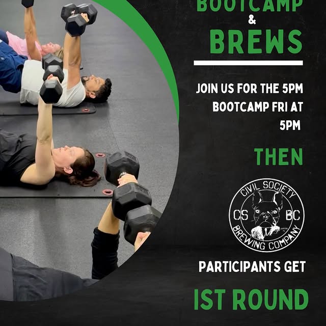 BOOTCAMP 🍻 + BREWS = TOMORROW

We’re switching things up this Friday…

💥 5PM BOOTCAMP…