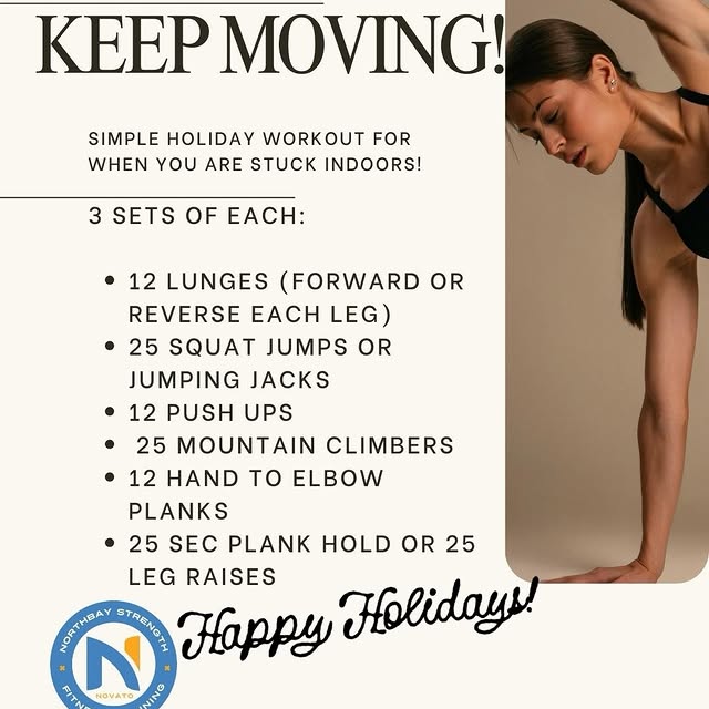 Physical activity helps manage holiday stress! Keep moving as much as you can.