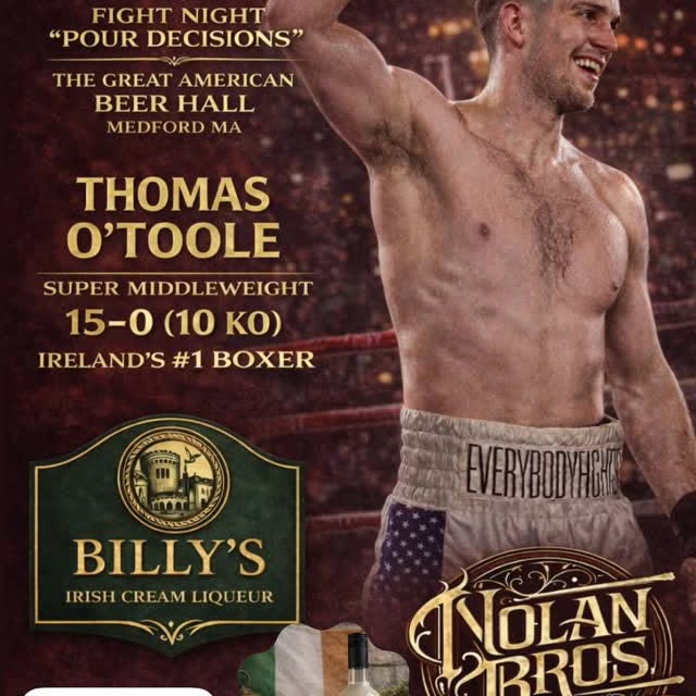 April 10 🥊🍀
Fight Night: “Pour Decisions”

We’re proud to stand alongside @nolanbrosb…