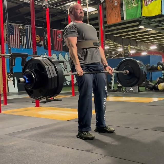 455lbs deadlift for a 30lbs PR from our strongman/powerlifter Michael!!!