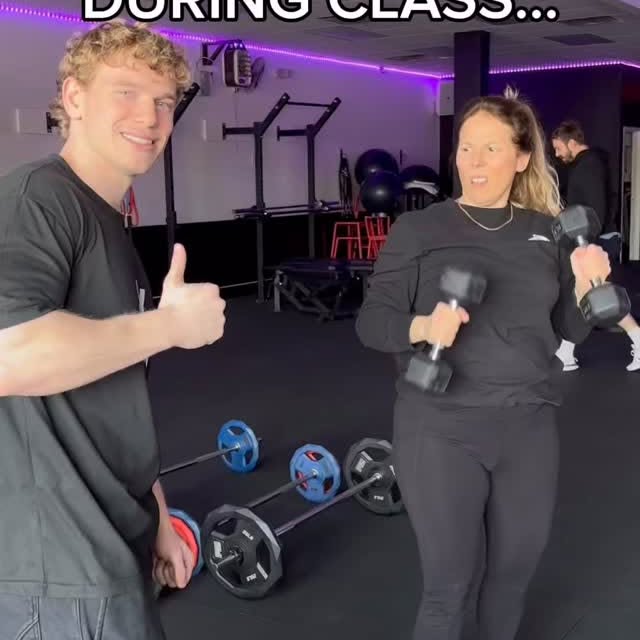 Coach Nate deals with all the attitudes 😭💪

#gymlife #memberappreciation #groupfitnes…