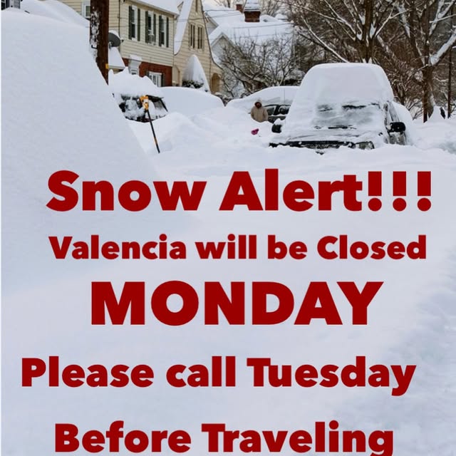 Valencia will be closed on Monday. Please call the Gym before going on Tuesday!!! May b…
