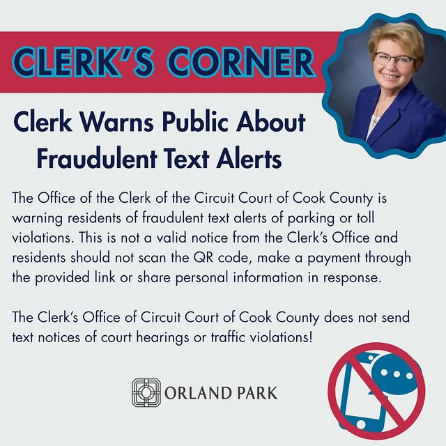 Orland Park Village Clerk Mary Ryan Norwell would like to share a message from the Offi…