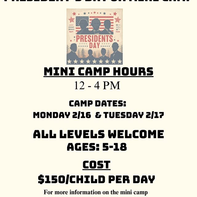Sign up now for the Elite Tennis President’s Day Mini Camp.

Open to all Junior Players…