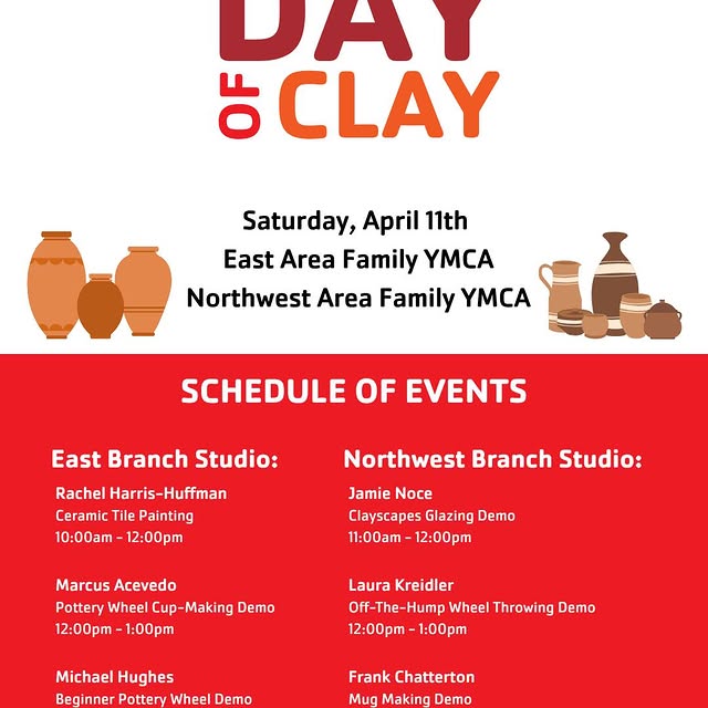 Save the date for our Annual Day of Clay! We have a ton of fun planned in both studios …