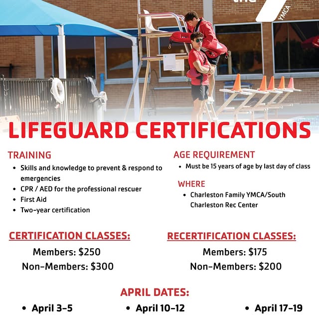 Join us this April for Lifeguard Certification at the Charleston Family YMCA! Secure yo…