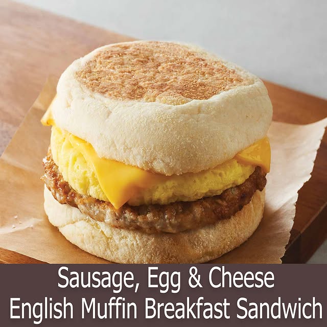 Stop by Galaxy Grill for a English Muffin Breakfast Sandwich!