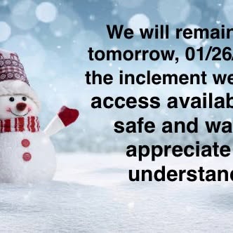 Be careful out there and we will see everyone soon! ☃️