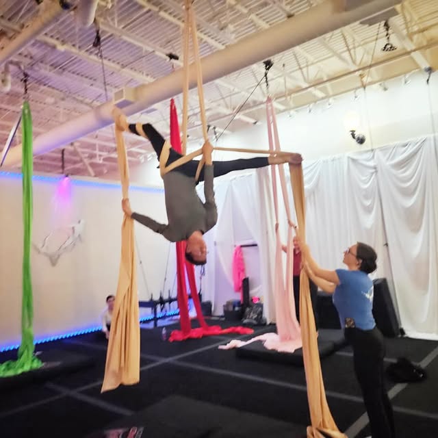 Come take a Silks class with us and learn body control, develop strength, improve flexi…