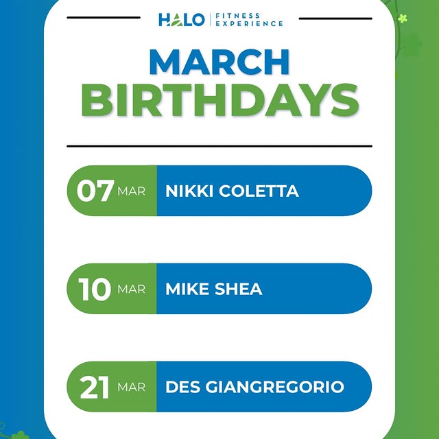 March birthdays are here! Let’s celebrate our amazing coaches🍀

Drop a happy birthday …