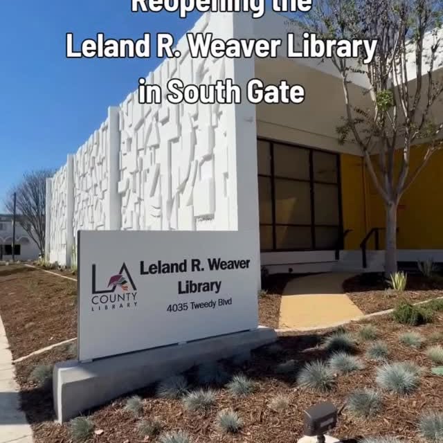 So glad to welcome back the South Gate community to their beloved Leland R. Weaver Libr…