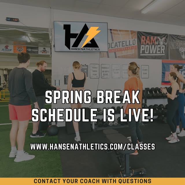 SPRING BREAK 2026 - schedule is live over at www.hansenathletics.com/classes or by down…