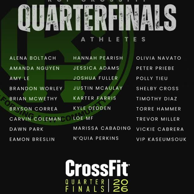 RCF ATHLETES → QUARTERFINALS 🔥

Huge congrats to everyone who punched their ticket to …
