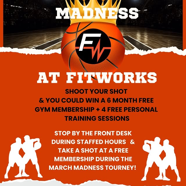 🏀 MARCH MADNESS AT FITWORKS 🏀

It’s time to SHOOT YOUR SHOT 🔥

Stop by the front des…