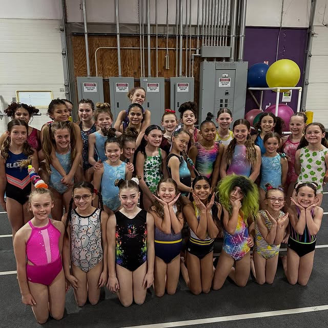 Day 1 of State Spirit Week = Crazy Hair Day! 
Our gymnasts brought the spirit with the …