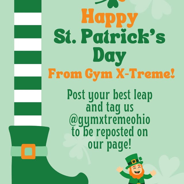 🍀✨ LEAP like a leprechaun! ✨🍀

Show us your best gymnastics leap and you might get fe…