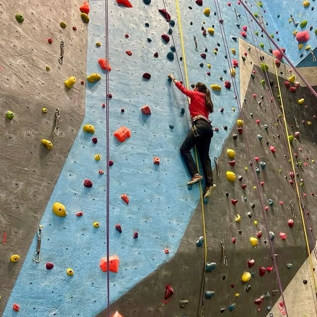 If you watched my stories, you know I was a little nervous about this one! Indoor climb…