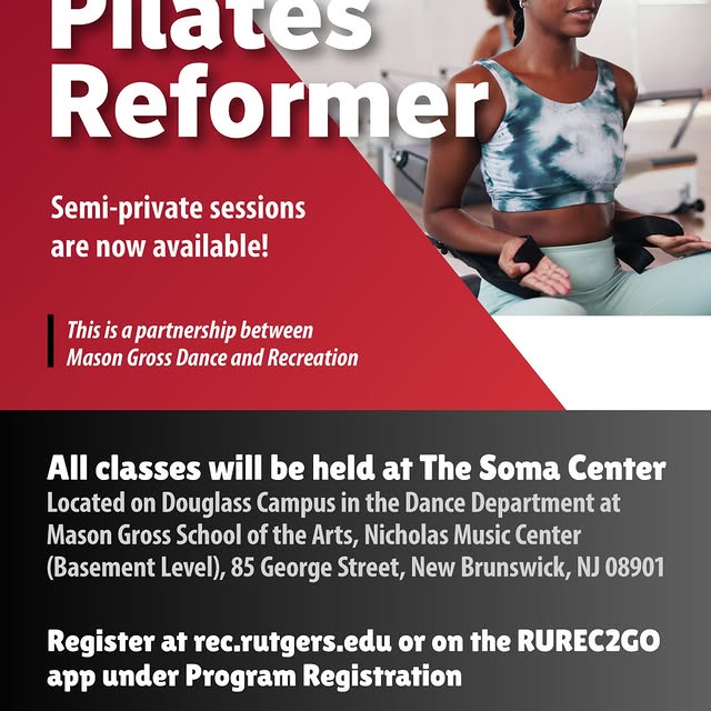 Come fall in love with Mason Gross Dance’s Soma Center! Sign up for pilates sessions th…