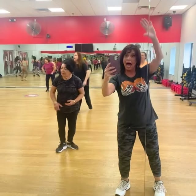 Halloween preview of our Zumba ladies!! Be sure to come down Saturday at 8:45 for the R…