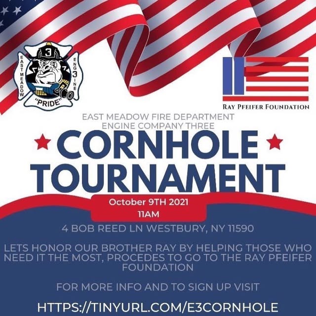 Join the East Meadow Fire Department October 9th for some cornhole! Proceeds go to the …
