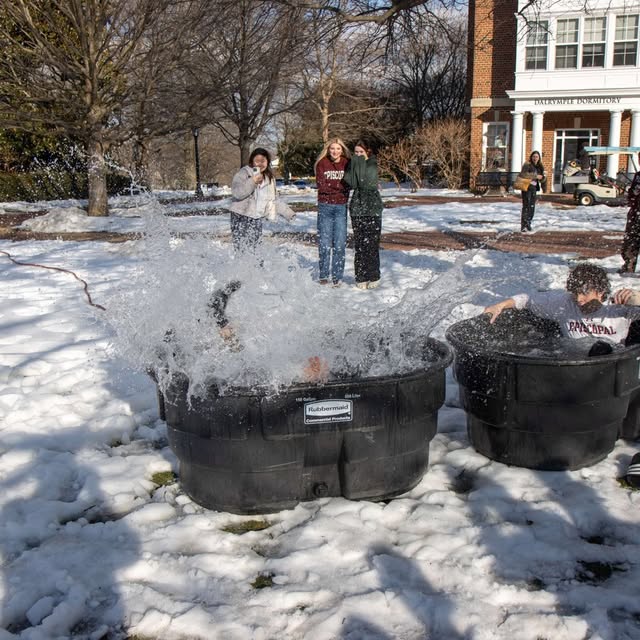 Despite the frigid temperatures in February, 20+ students submerged themselves in icy w…