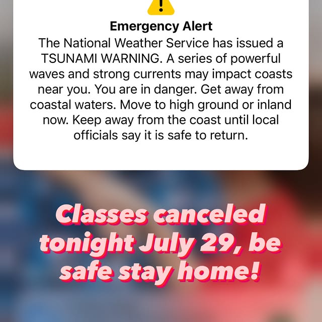 No classes tonight gang, stay home be safe see you tomorrow