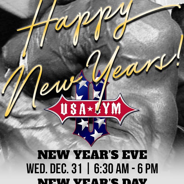 Happy New Year from USA Gym! 💪🇺🇸 💪 🇺🇸💪

HOURS:
New Years Eve 6:30 AM - 6 PM

New…