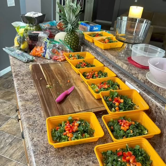 Weekly food prep done! I always take the time to chop everything up right after I groce…