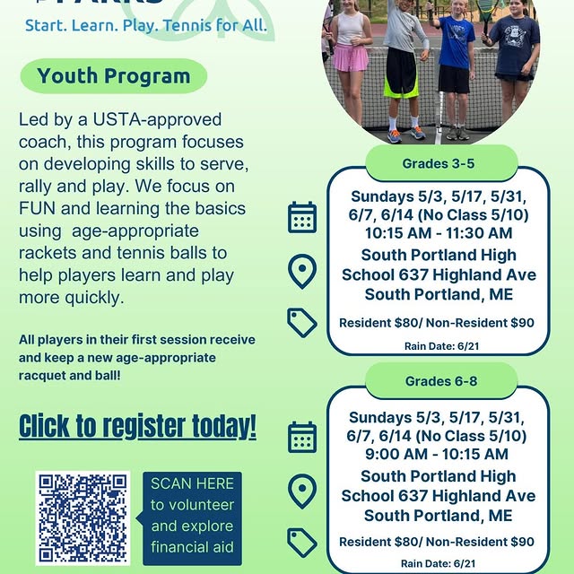 Happy Spring! Spring sports are starting soon! Register now for Tennis in the Parks: ht…