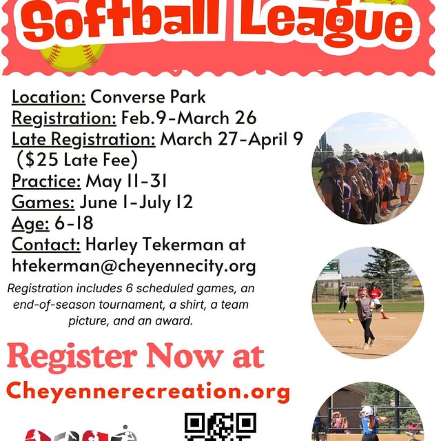 Girl's Softball regular registration ends this Thursday! (3/26). 
Join us at Converse P…