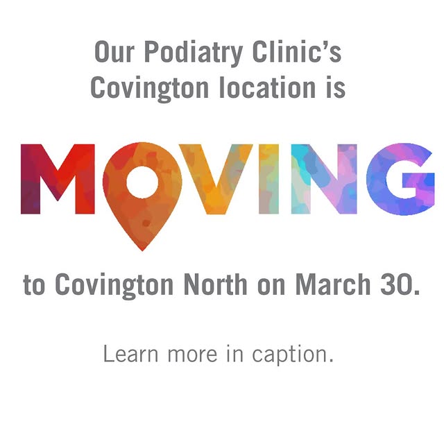 Update your address books! On March 30, Valley's Podiatry - Covington clinic is moving …