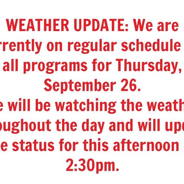 We will continue to update on Instagram, Facebook, and on the website.