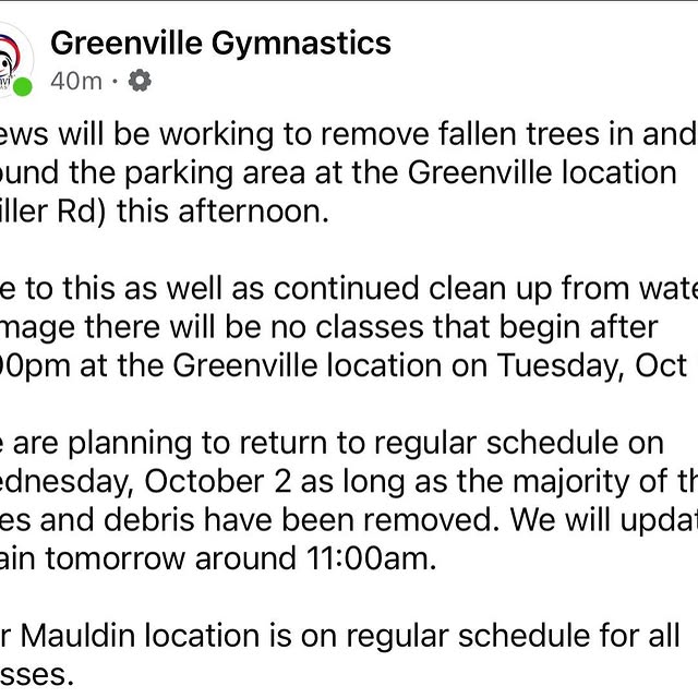 Update as of 10/1/24 

Please also follow our Facebook page as we are updating there an…