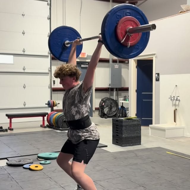 High school freshman, Brody, hitting a solid pair of personal record Clean & Jerks at 6…