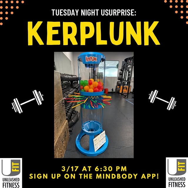 KerPlunk tonight at 6:30! Sign up for class on the MindBody app 📲