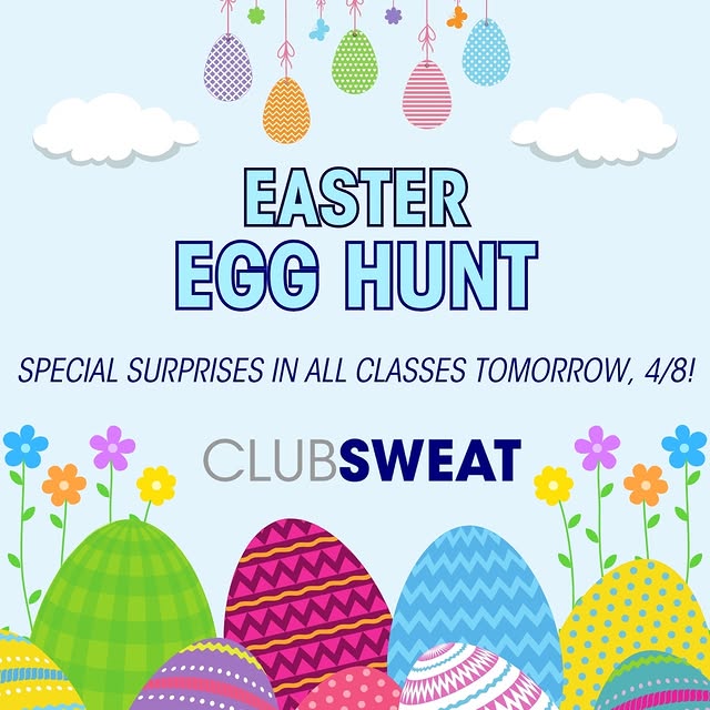Hop on over to @clubsweatgreenwich Saturday for some Easter surprises! 🐰🎉 Who doesn't…