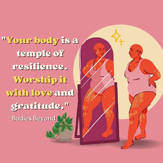 ✨Your body, no matter the size or shape, is like a beautiful artwork created by God. Ea…
