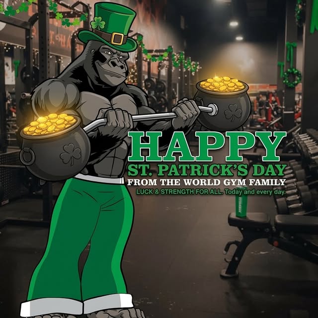 Lucky? 🍀
We prefer strong. 💪

Wishing our World Gym family a St. Patrick’s Day full o…