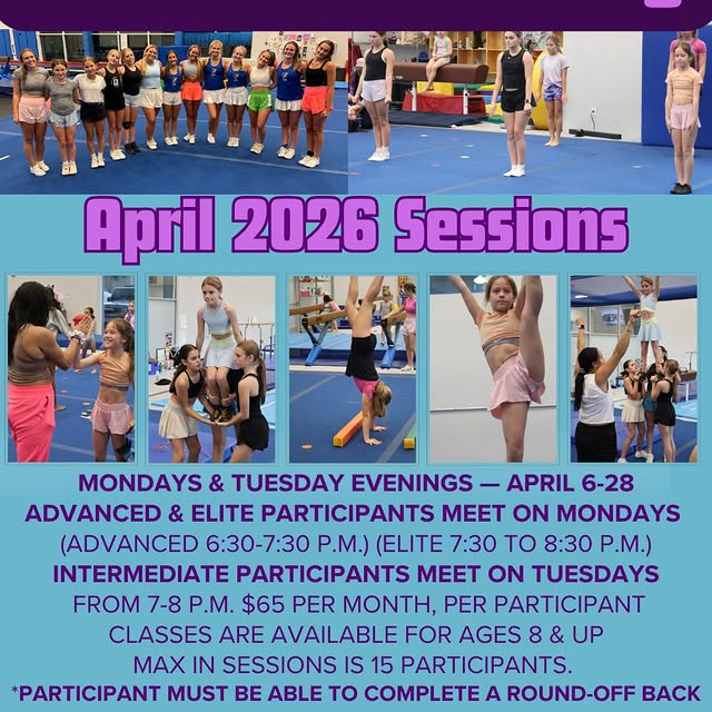 LK Power Tumbling is signing up for April 2026 sessions! Join instructor Lexi Porter fo…