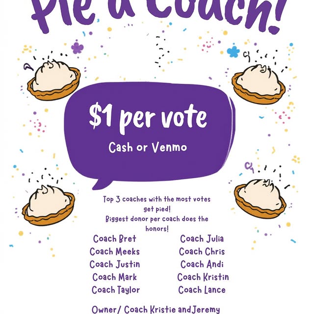 Pie a coach is officially on 🥧

$1 = 1 vote
You decide who’s getting pied 👀

Top 3 ar…