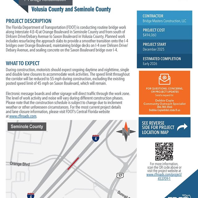 The Florida Department of Transportation (FDOT) is conducting routine bridge work on In…