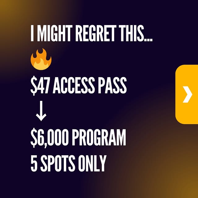 I might regret doing this...

🔥 For just 5 people, I'm considering doing a $47 access …
