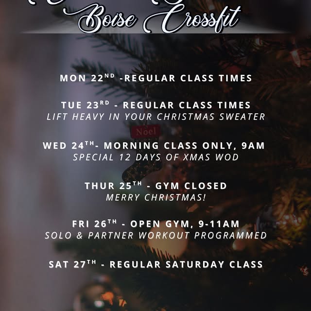 🎄Schedule for Christmas week🎄