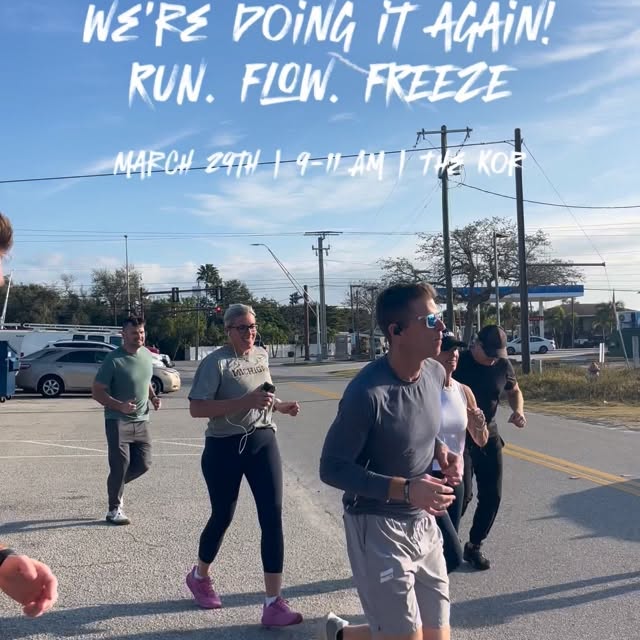 RUN. FLOW. FREEZE.
We’re doing it again.

March 29th | 9–11AM at The KOR
�Start with a …