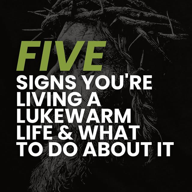 5 signs you’re living a lukewarm life. Know, that God has more for you.

1️⃣ You go to …