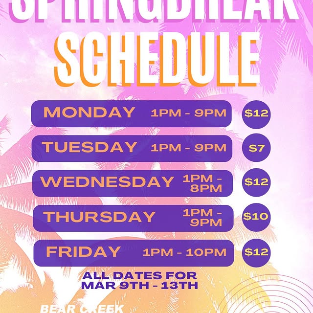 Spring Break is right around the corner and we’ll be open ALL day EVERY day! 🥳

Come c…