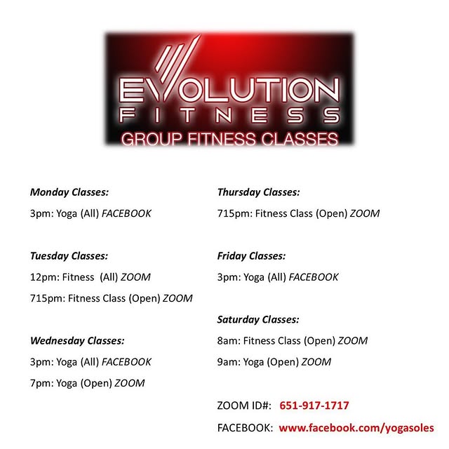 Here is the schedule for online classes #evolutionfitness #24/7 #gym #evolution #fitnes…
